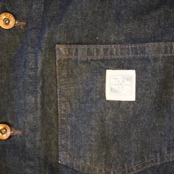 Gap Workforce Button Down Chore Denim Jacket Blue Mens Size Large - Picture 2 of 7